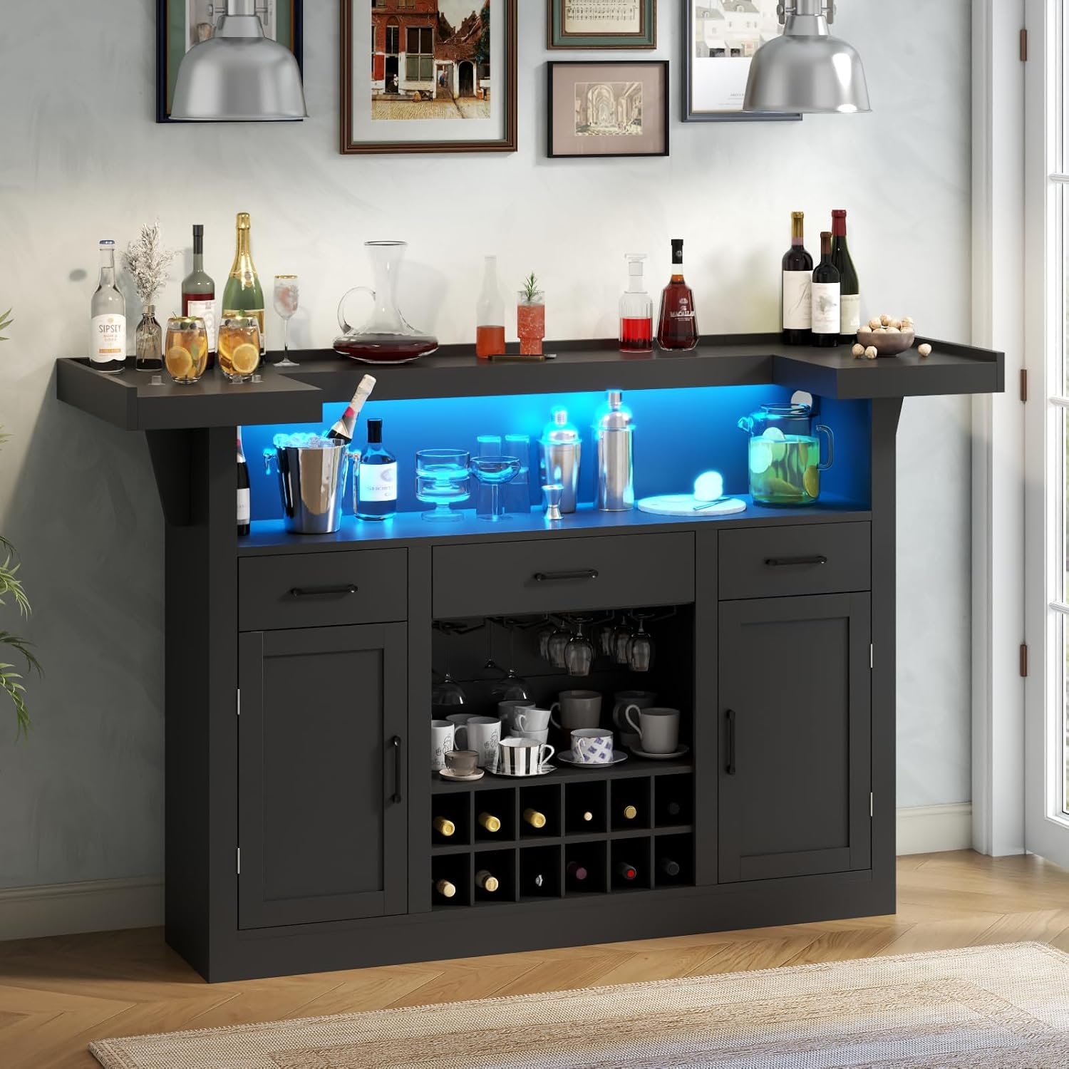 Mobile Bar da 71 Pollici con L - Home Bar Shelves recensione e prezzo