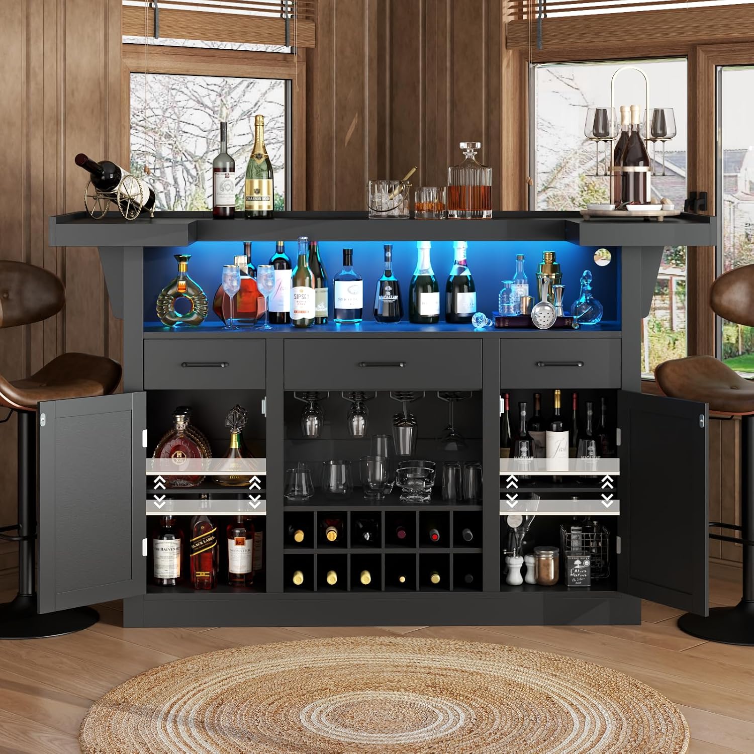 Mobile Bar da 71 Pollici con L - Home Bar Shelves recensione e prezzo