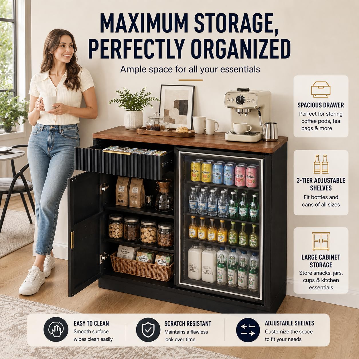 Mobile bar per caffè con spazi - Home Bar Shelves recensione e prezzo