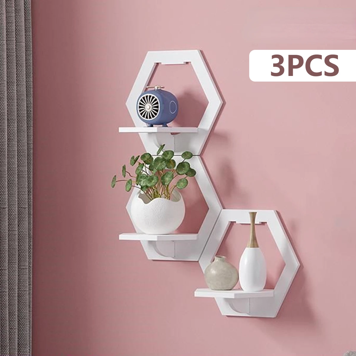 3 pezzi mensola a muro esagona - Home Bar Shelves recensione e prezzo